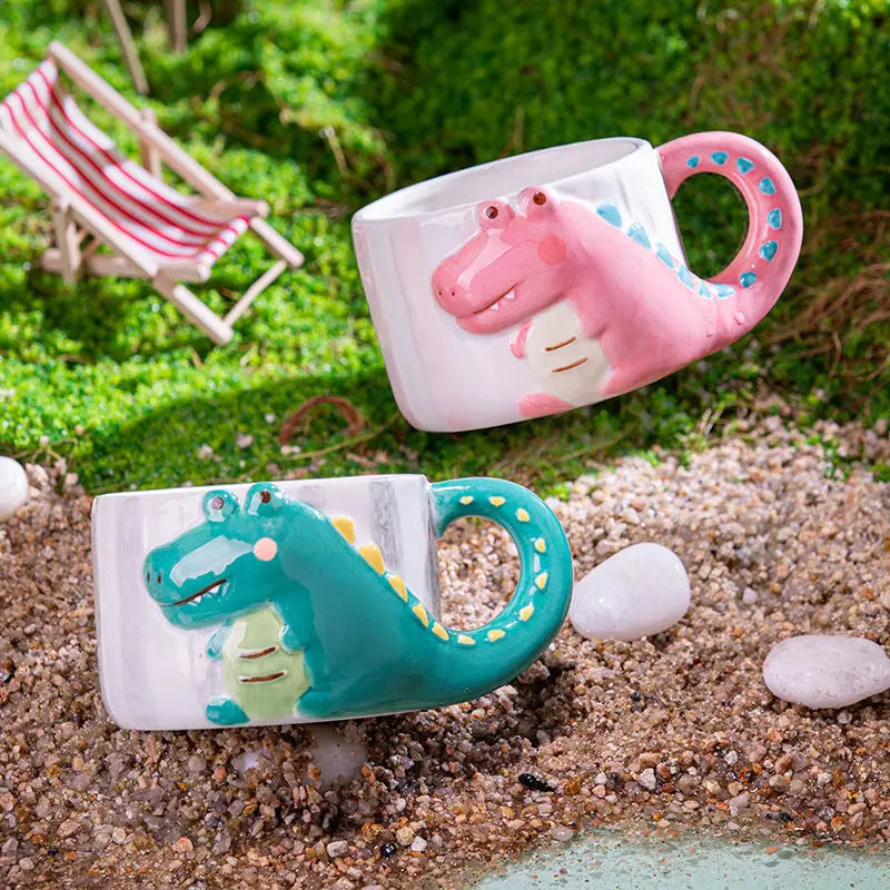 Cute Dinosaur Mug | Colorful Ceramic Coffee Cup for Home & Gifts