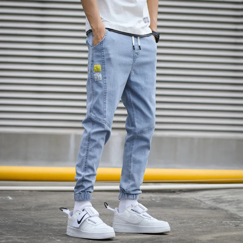 Men's Harem Denim Cargo Pants | Casual Streetwear Joggers