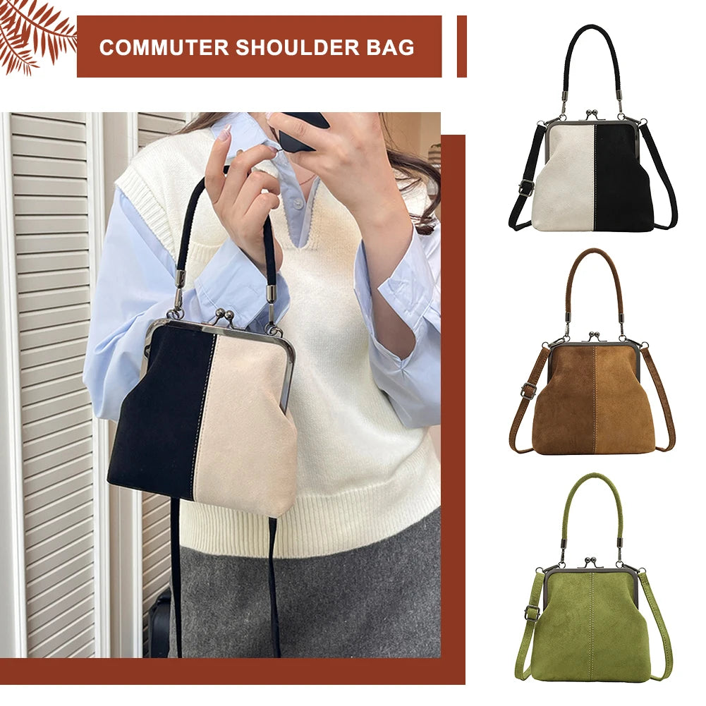Bolso Bandolera Grande Vintage con Clip para Mujer | Elegante y Práctico