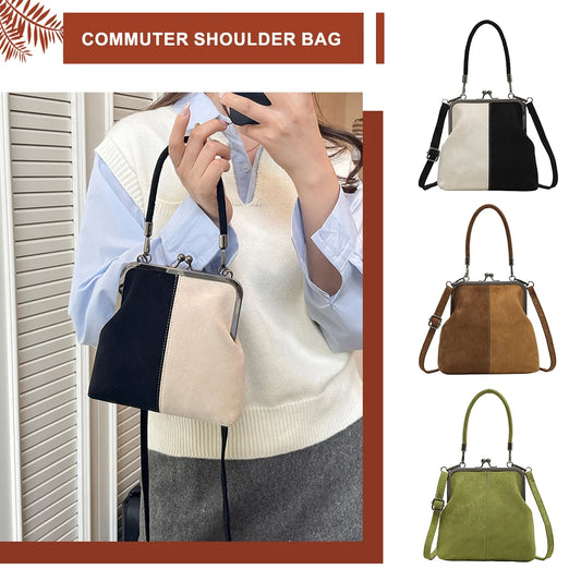 Bolso Bandolera Grande Vintage con Clip para Mujer | Elegante y Práctico
