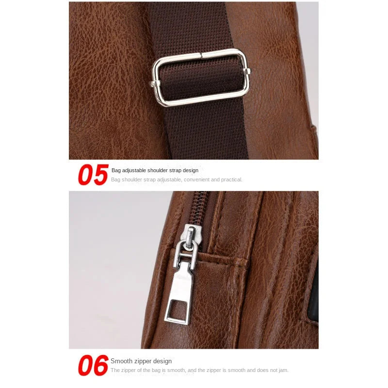 Men's Chest Bag with Headphone Hole | Versatile USB Shoulder Pack