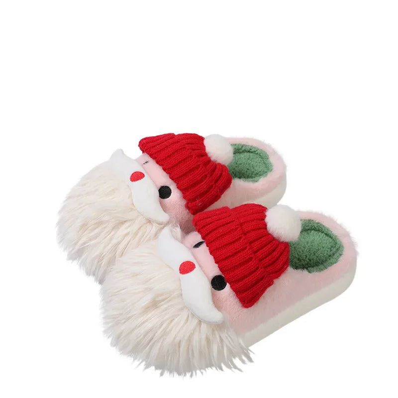 Women's Cute Santa Claus Plush Slippers | Cozy Christmas Indoor Shoes