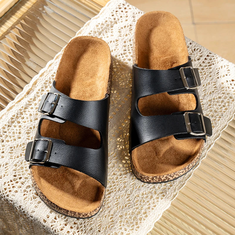 Comfortable Unisex Summer Cork Slippers for Outdoor Use