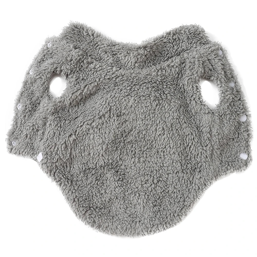 Abrigo de invierno de forro polar suave para gatos y perros | Chaleco con lazo de pana acogedor