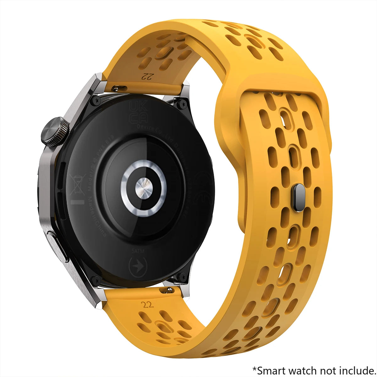 Breathable Sports Silicone Watch Strap - Replacement Bands for Smartwatches