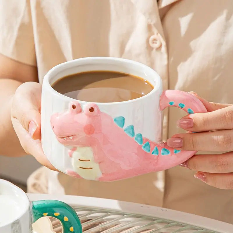 Cute Dinosaur Mug | Colorful Ceramic Coffee Cup for Home & Gifts