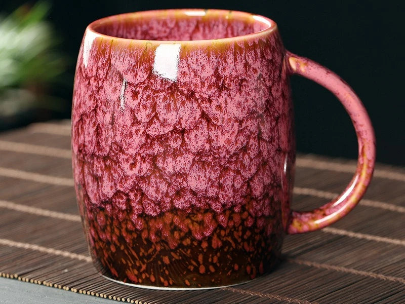 High-Capacity Ceramic Coffee Cup | Vintage Japanese Drinkware