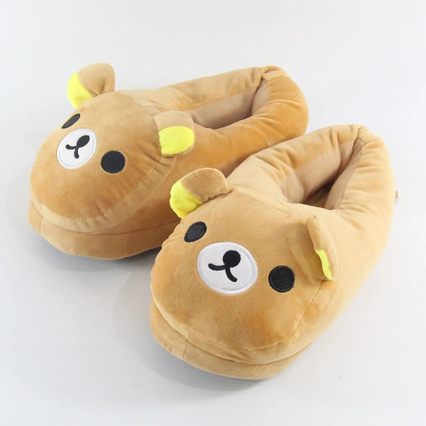 Cute Plush Fleeces-Lined Winter Bear Cartoon Slippers