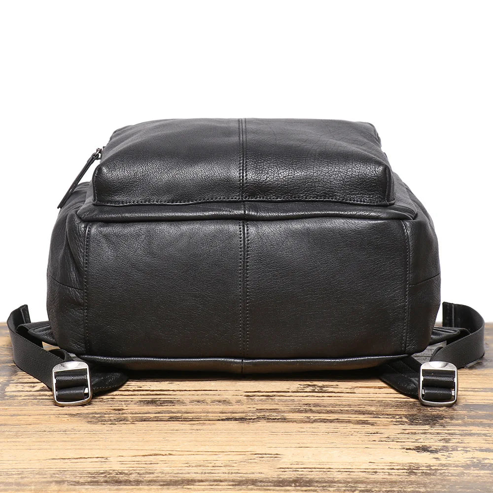 Men's Genuine Leather Double-Shoulder Backpack | Large Laptop Travel Bag