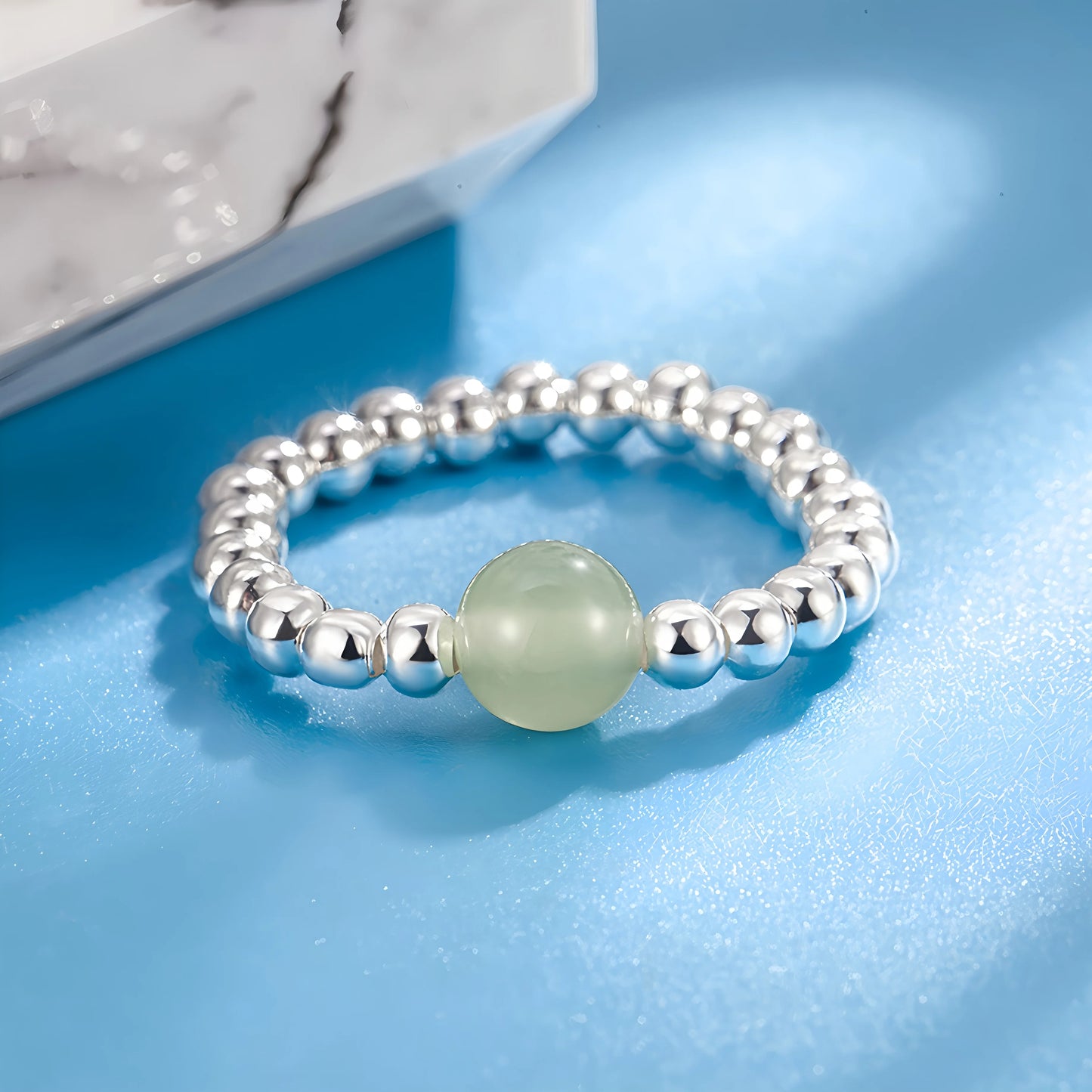 Adjustable Geometric Jade Ring for Women | Vintage Jewelry Gift