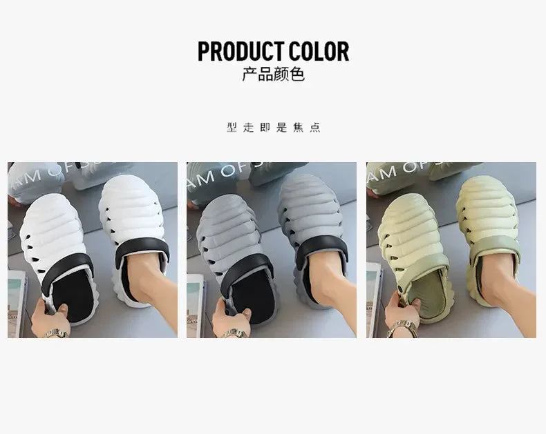 Men Fashion Closed Toe Beach Slippers Summer Trendy Casual Breathable Non Slip Slip on Street Daily Leisure Shoes