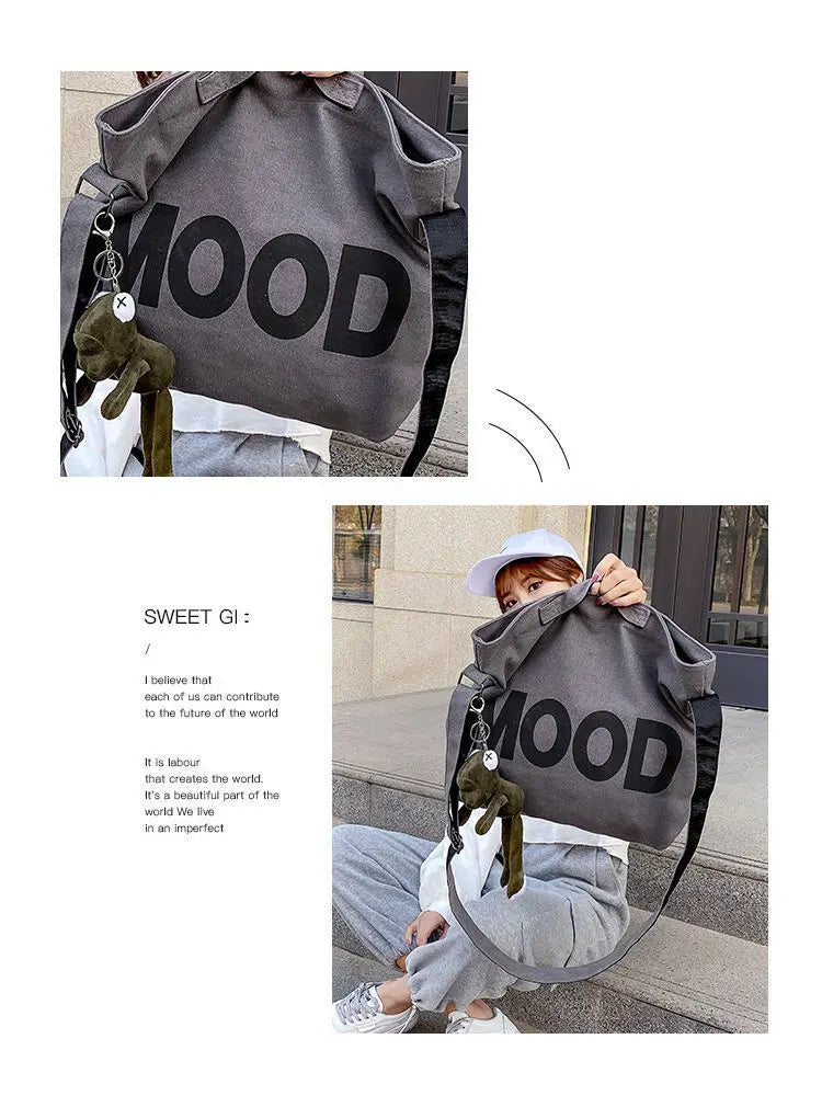 Stylish Women's Canvas Messenger Bag | Trendy Crossbody Handbag