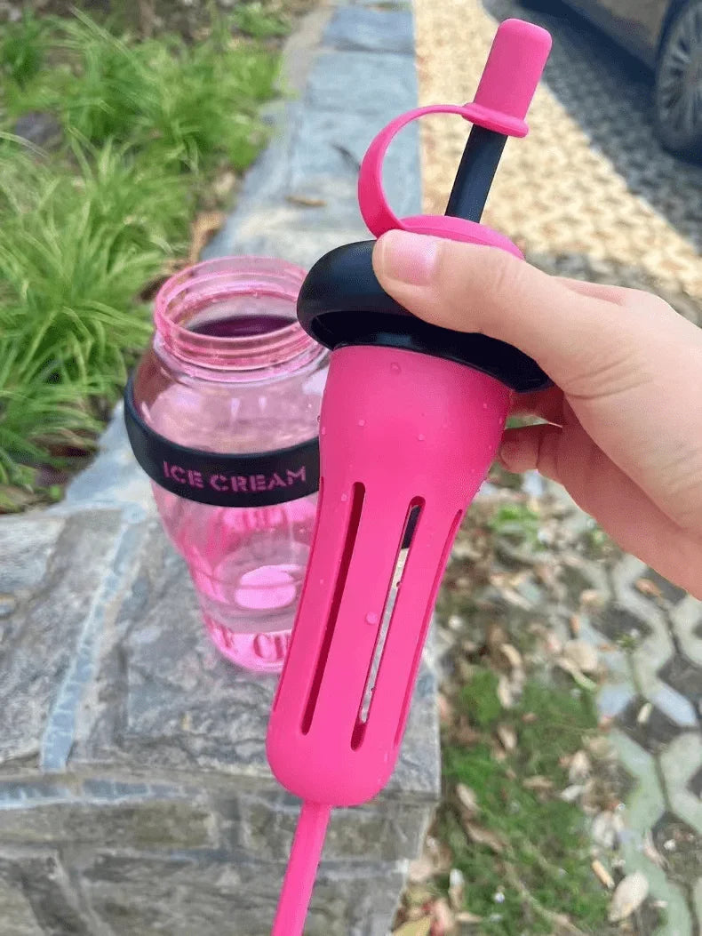 Stylish Large-Capacity Sports Water Bottle with Straw | Portable & Durable