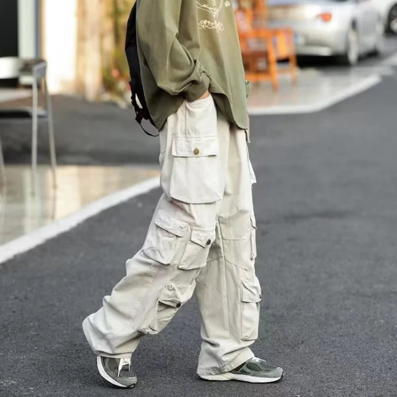 Men's Vintage Loose Wide Leg Cargo Pants | Stylish Streetwear