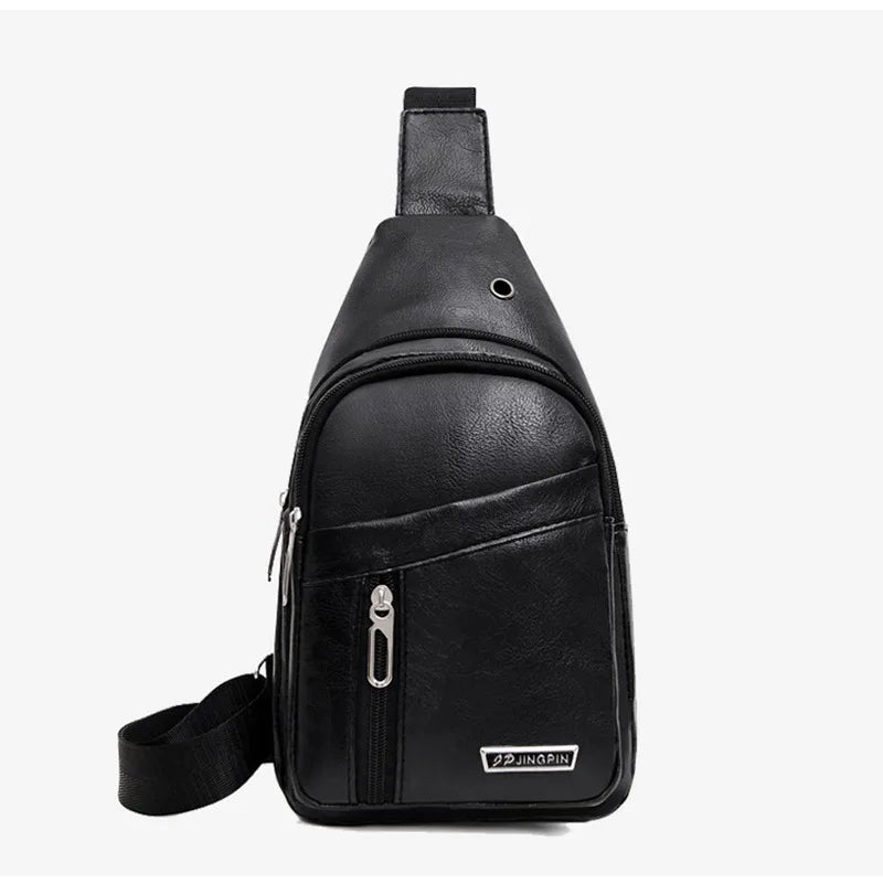 Stylish PU Leather Crossbody Bag for Men | Casual Sling Pack