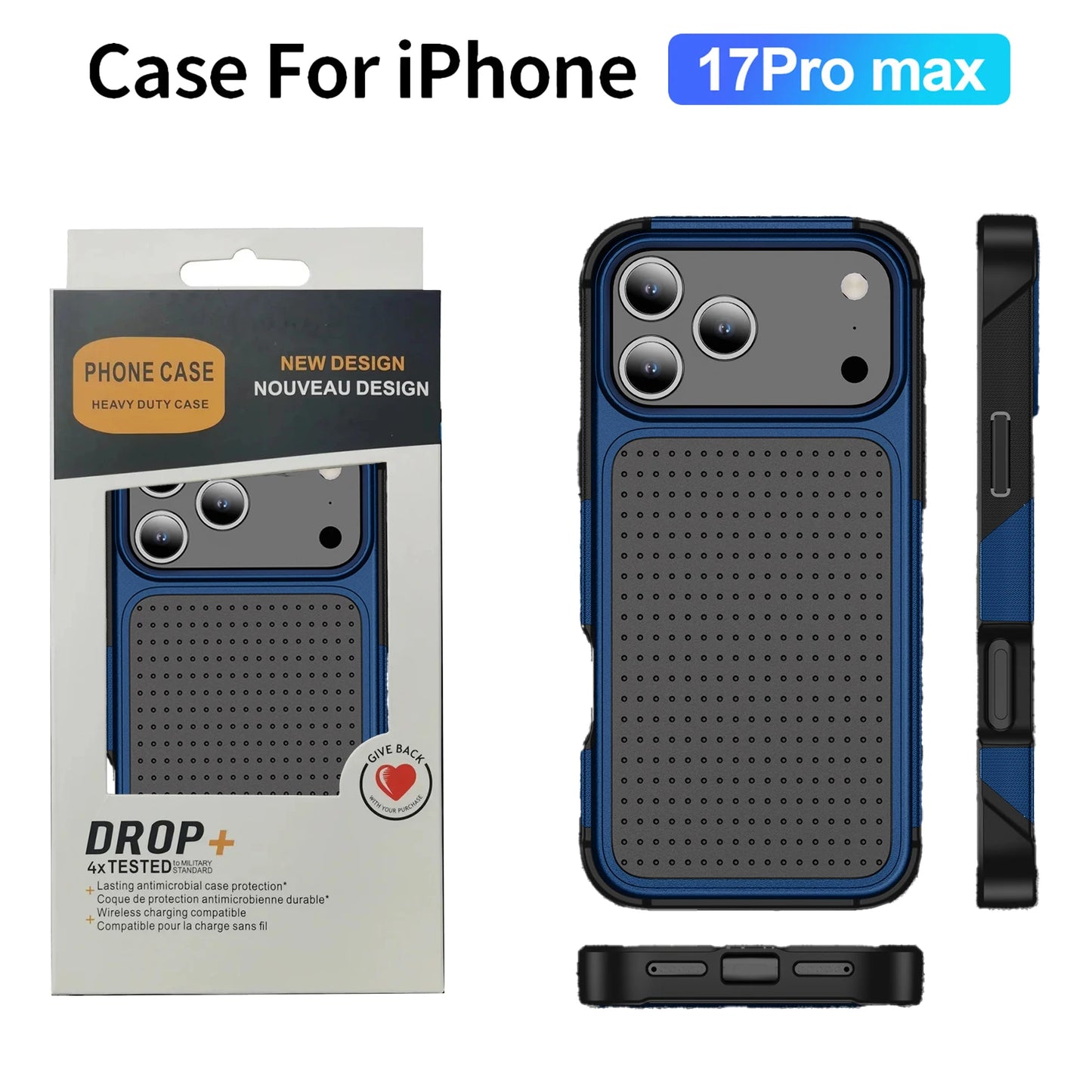 Military Grade 2IN1 Hybrid Armor Phone Case for IPhone 17 Air 16 15 14 Plus 13 12 Pro Max with Packet Box TPU+PC Anti-Drop Cover