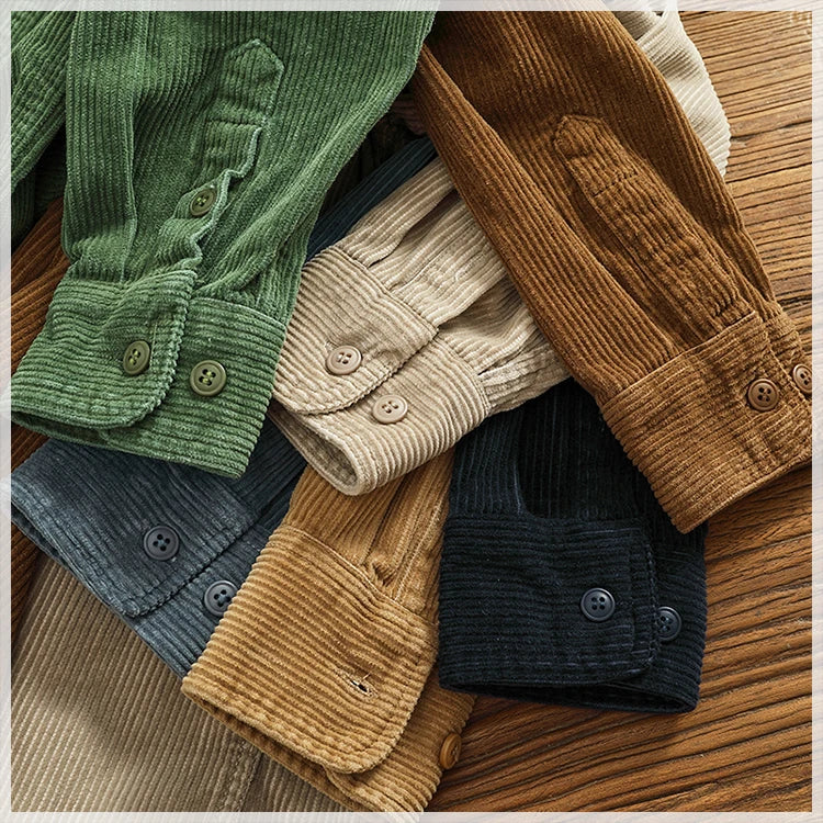 Men's Chunky Corduroy Long Sleeve Shirt | Stylish Autumn Essential
