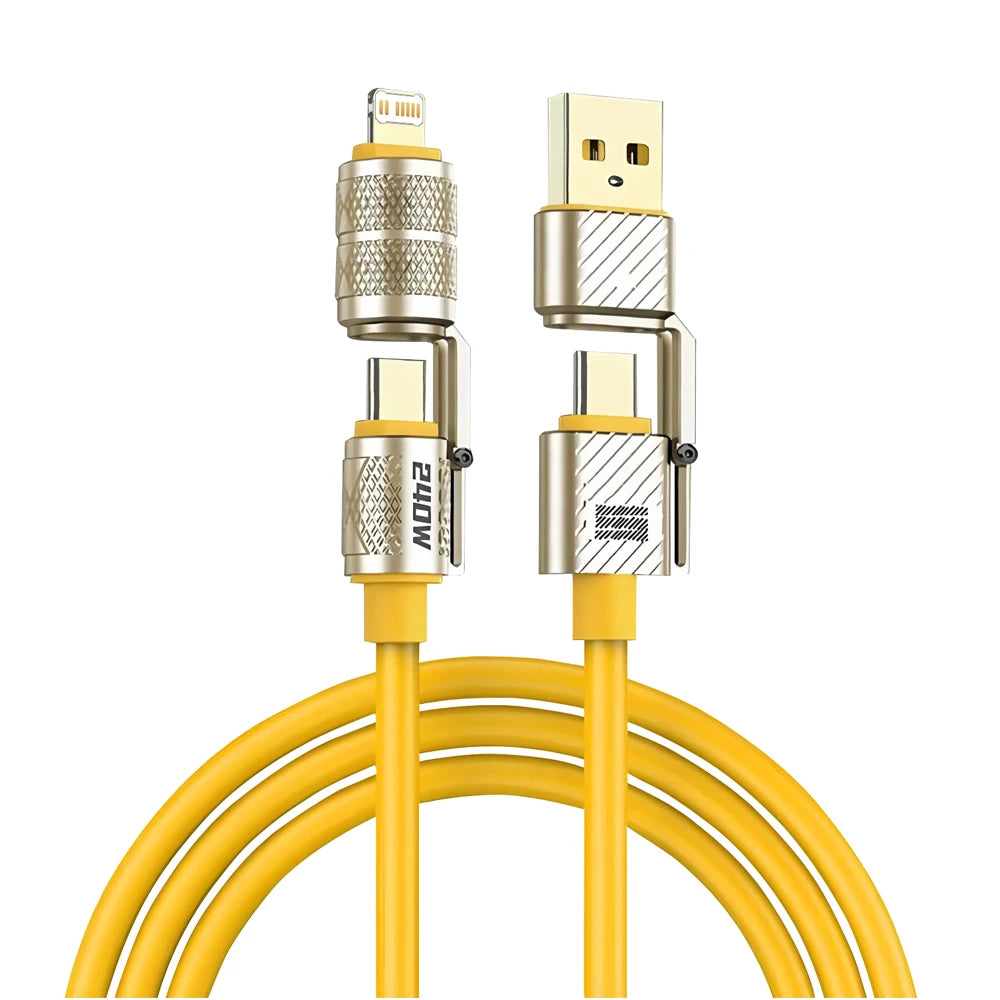 4-in-1 Fast Charging Data Cable - Type-C to Type-C Connection