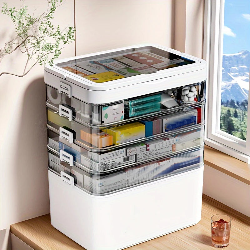 White Portable Medicine Storage Box | Multi-Purpose Organizer