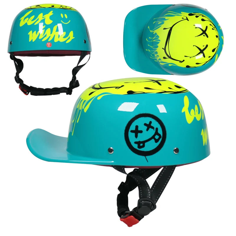 Vintage Retro Motorcycle Half Face Helmets for All Ages