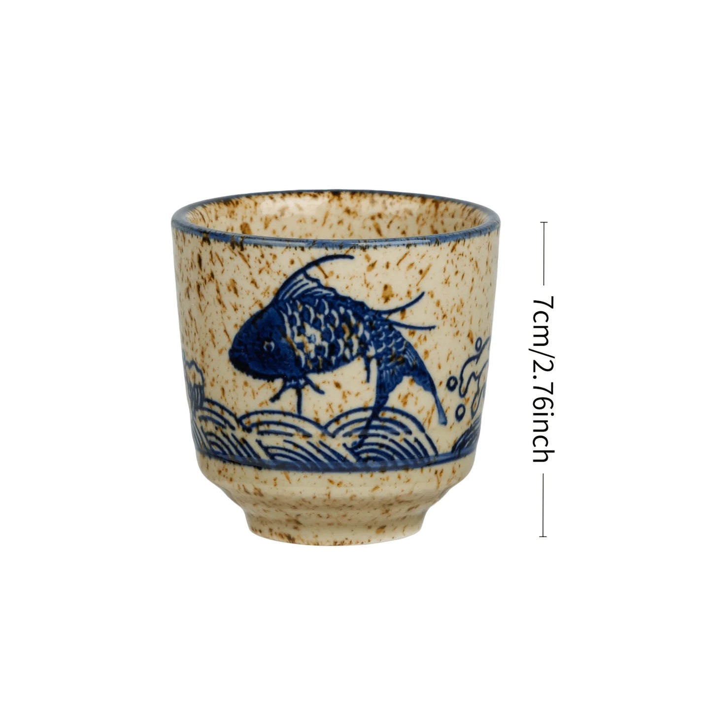 Vintage Japanese-style Ceramic Tea Cups | Stylish 4pc Set