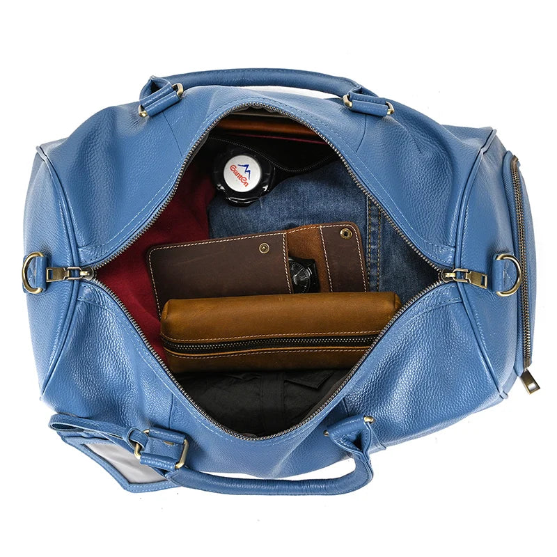 Luxury Genuine Leather Travel Bag for Men & Women | Versatile Duffle