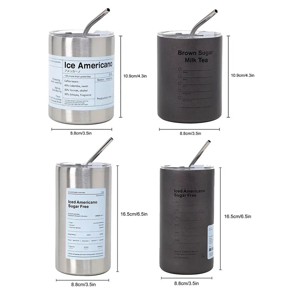 Stainless Steel Double-Layer Coffee Cup | Portable Insulated Mug