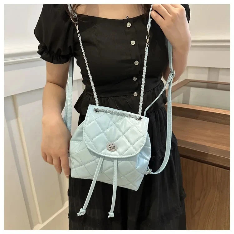 Bolso de hombro informal de verano con diseño de cuadros y gran capacidad