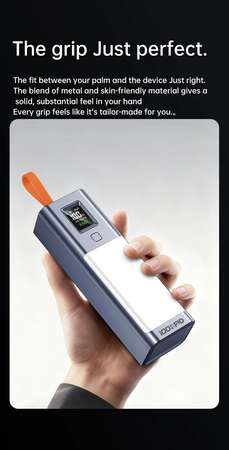 100W Power Bank 100000mAh with Headlamp | Fast Charging External Battery
