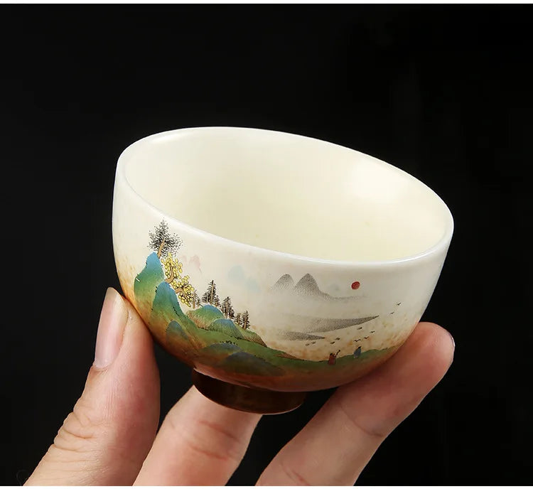 Handmade Vintage Ceramic Teacup | Japanese Coarse Pottery Mug