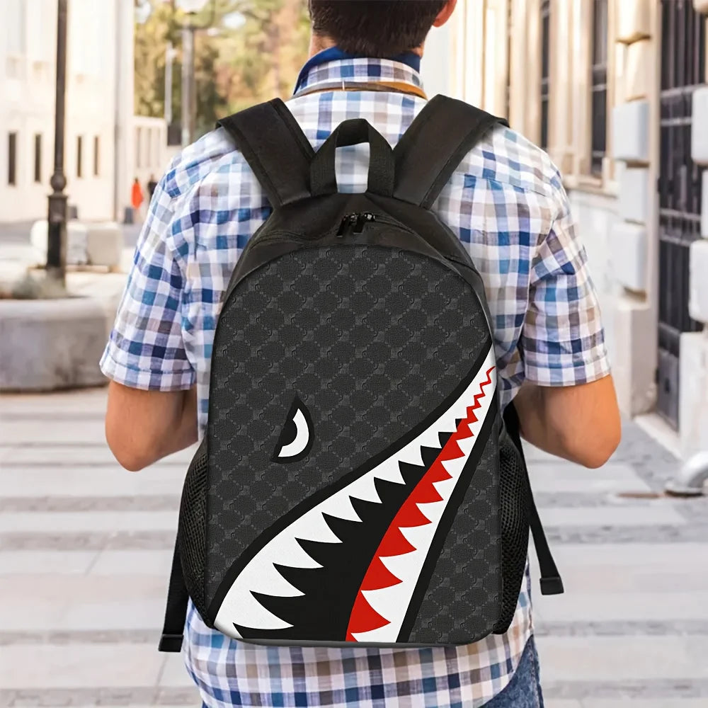 3pcs Shark Pattern Backpack Set | Stylish Unisex Gift