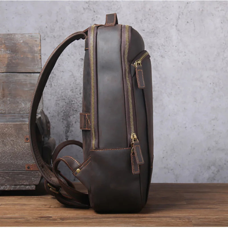 Vintage Genuine Leather Backpack for Men | Stylish Daily Rucksack