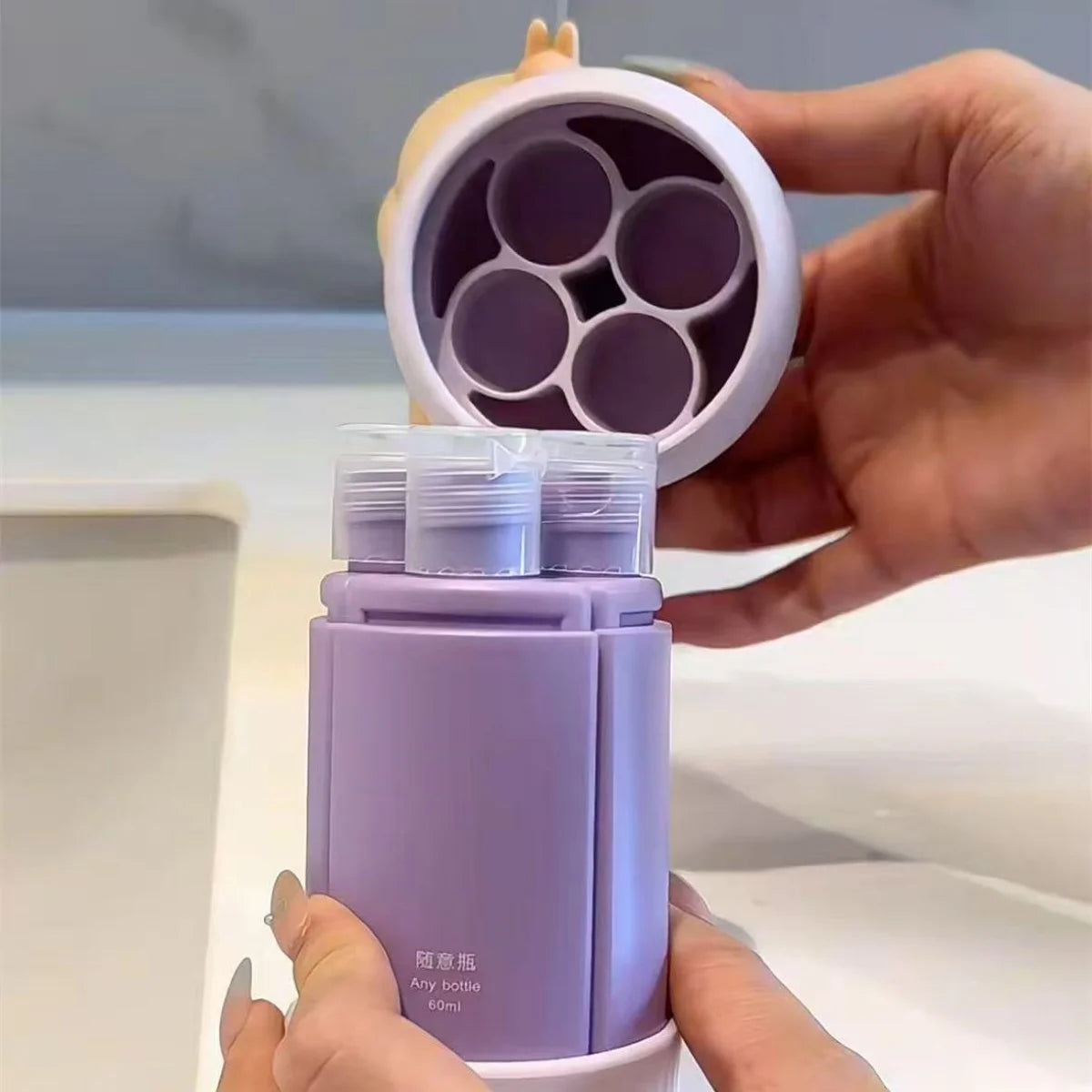 Large Capacity 4-in-1 Travel Refillable Bottles & Organizer Set
