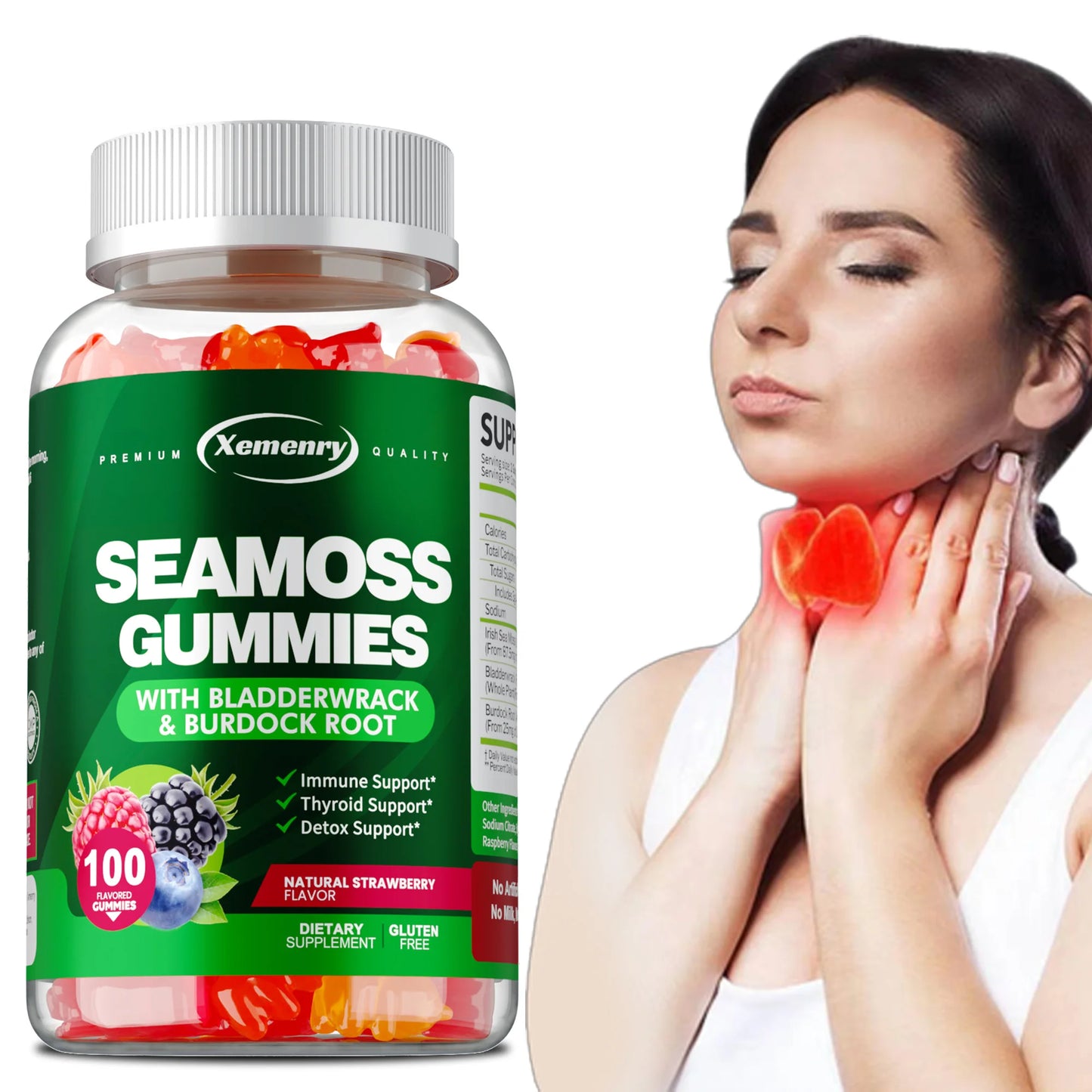 Sea Moss Gummies with Burdock Root & Bladderwrack | 100 Count