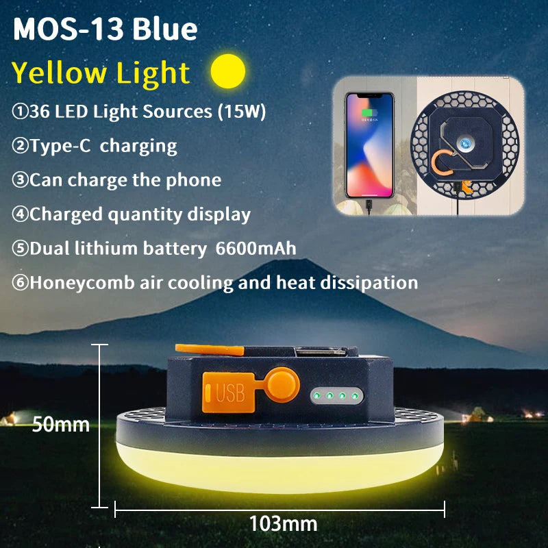 9900mAh Rechargeable Camping Lantern & Flashlight | Bright & Versatile