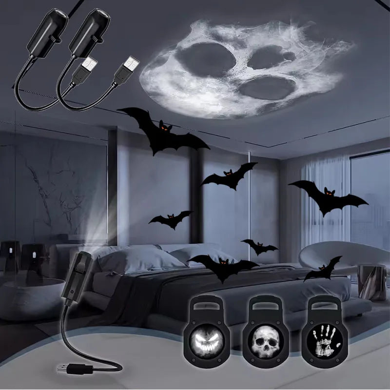 Rotatable Halloween Moon Lamp Projector for Holiday Decor Lighting
