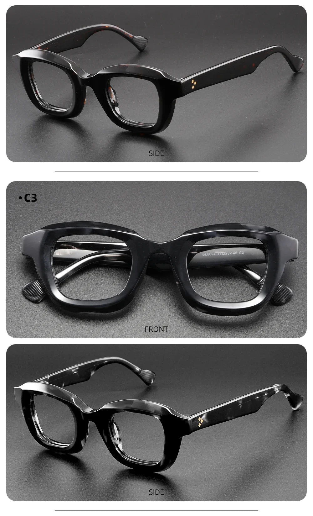 Vintage Luxury Acetate Glasses Frame | Stylish Eyewear for Everyone