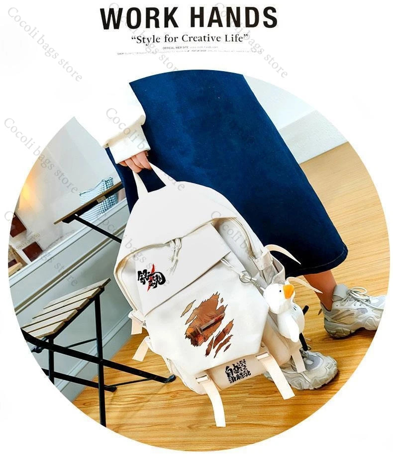 Anime-Inspired Large Capacity Print Backpack for Students