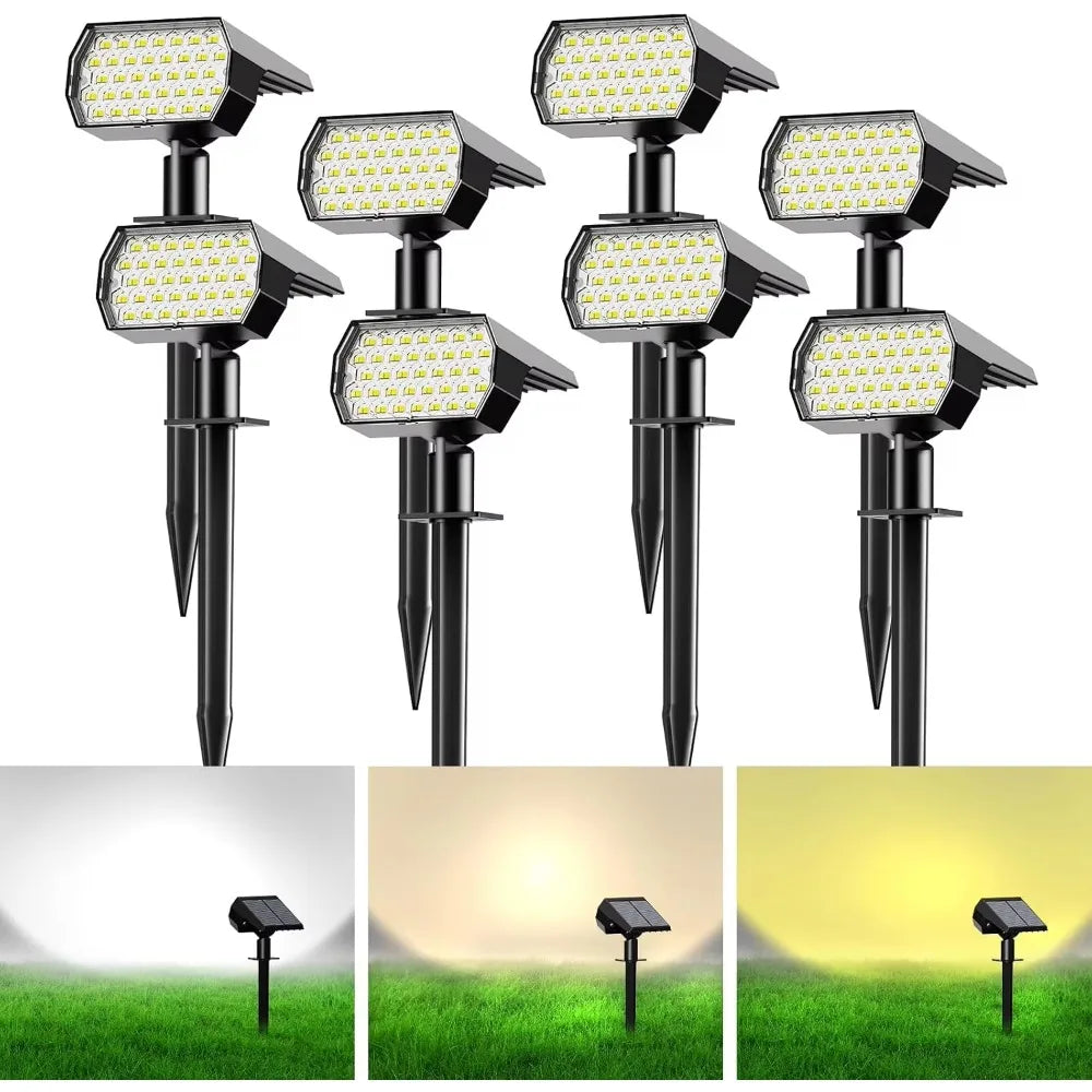 Focos solares LED | Iluminación impermeable para jardines y paisajes