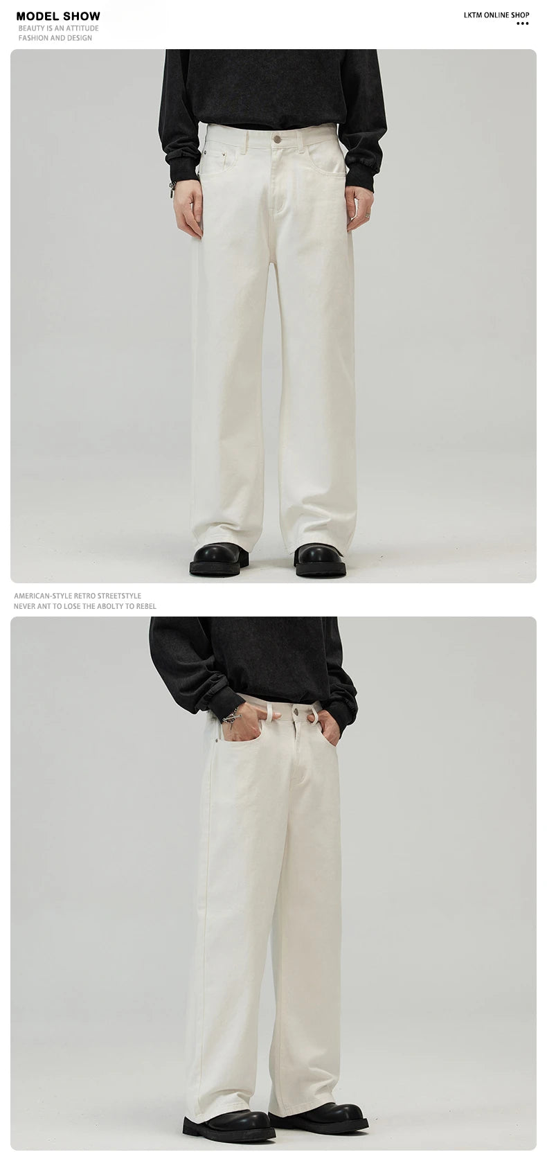 Men's Comfortable Baggy Straight Jeans | Casual Fashion Denim Pants