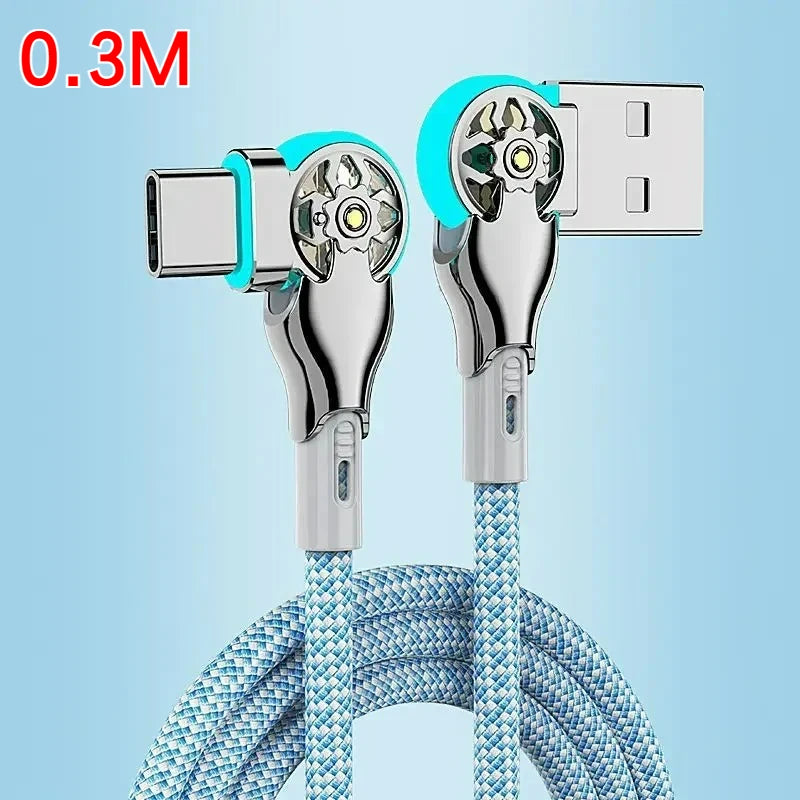 Fast Charge USB A to C Cable | 180 Degree Rotatable Durable Cord