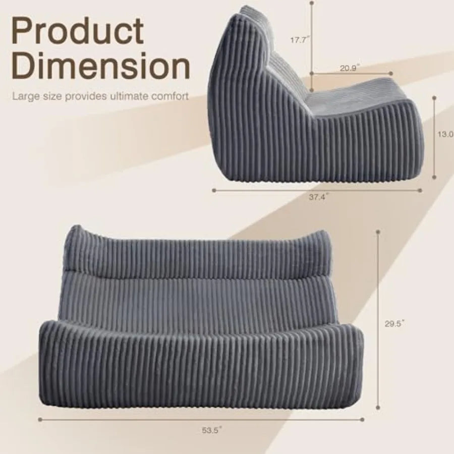 Comfortable Grey Bean Bag Chair | Cozy Floor Sofa for Any Room