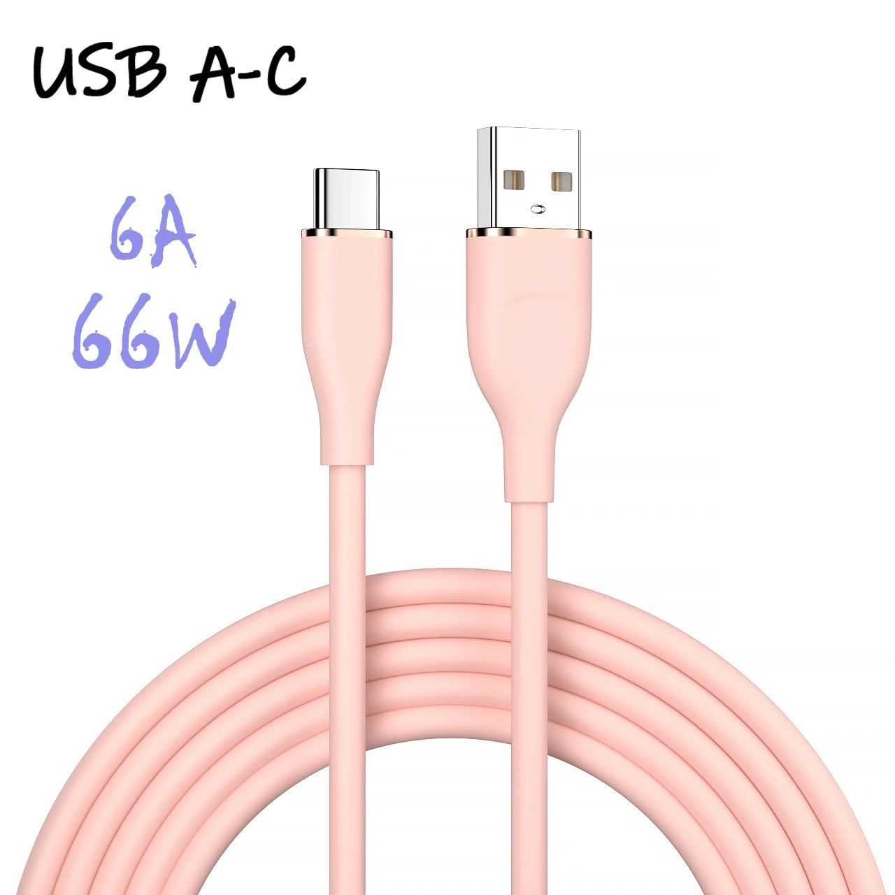 Liquid Silicon USB-C Fast Charging Cable | 66W High-Speed Charger