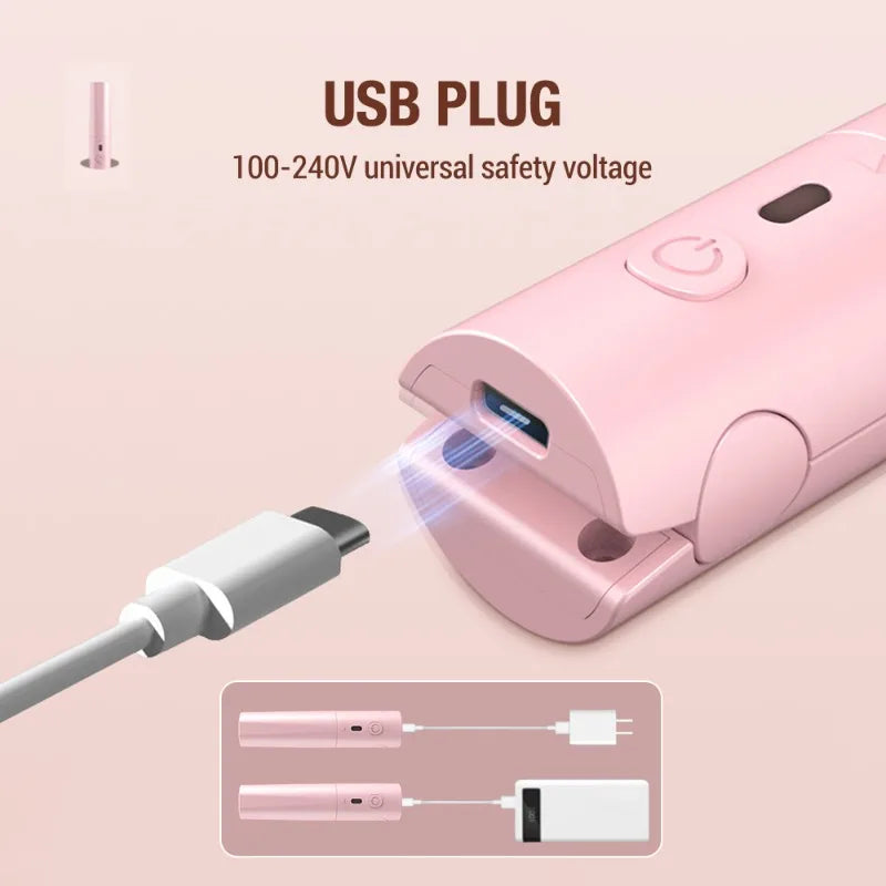Portable Mini Hair Straightener & Curling Iron | Dual-Use Tool