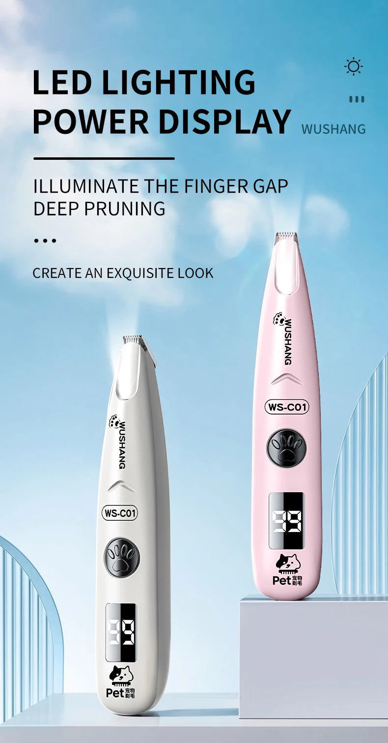 Electric Dog Groomer Trimmer | Low Noise LED Pet Hair Clipper