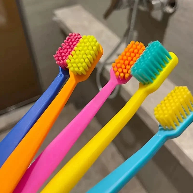 Rainbow Color High Density Toothbrush Set | Soft & Hard Bristles