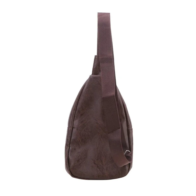 Stylish PU Leather Crossbody Bag for Men | Casual Sling Pack