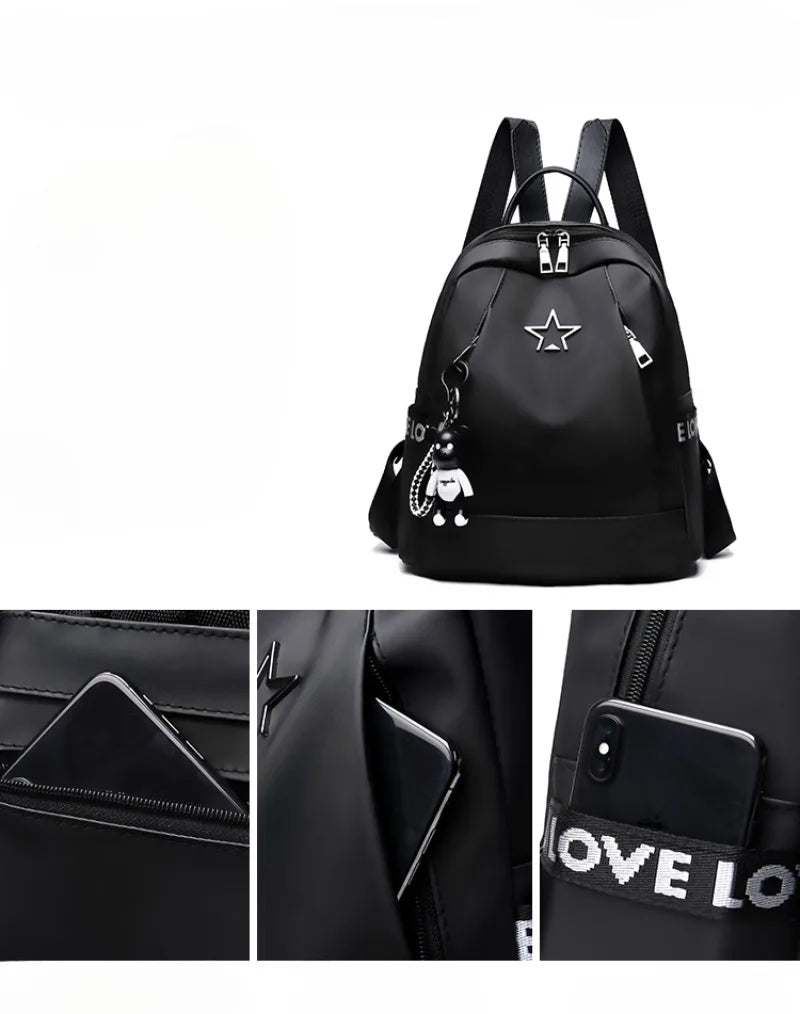 Large Capacity Women's Nylon Backpack | Stylish Casual Shoulder Bag