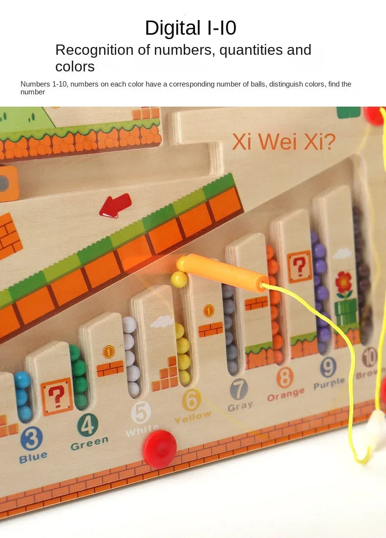 Magnetic Color and Number Maze Learning Toy for Kids | Educational Fun