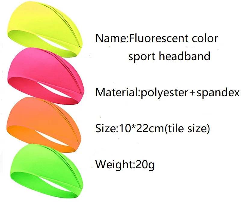 Fluorescent Sport Headband | Sweat-Absorbing Yoga Hairband